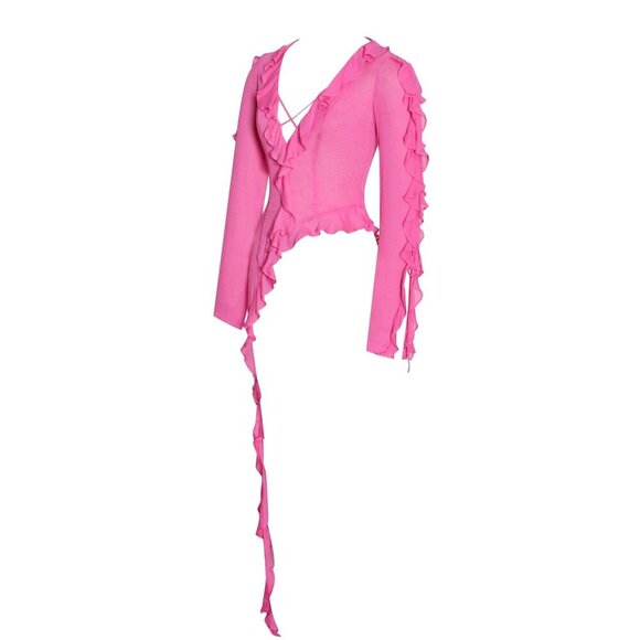 Kellie Fuchsia Pink Ruffle Top - Picture 6 of 15